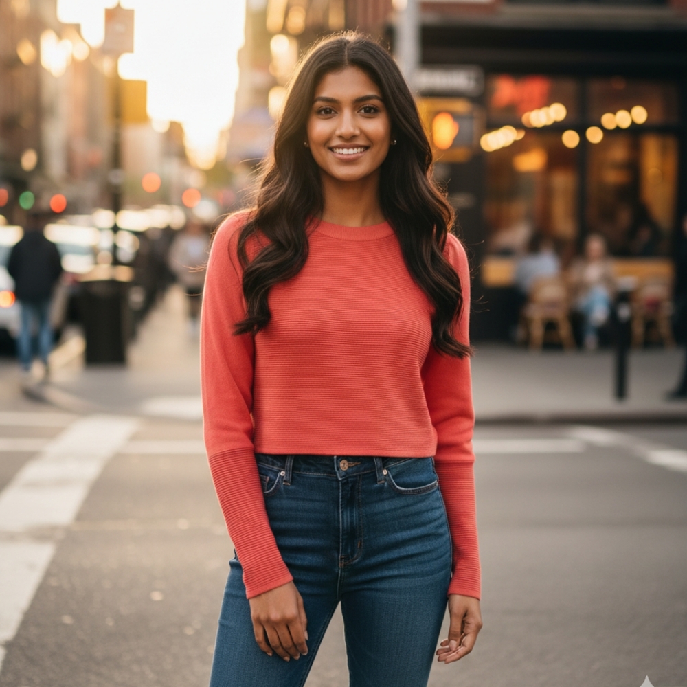 Vintage Forever 21 Red Long Sleeve Crop